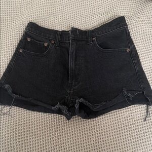 Abercrombie & Fitch The Mom High Rise Black Jean Shorts 26 | 2